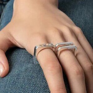 Zadig & Voltaire Cecilia Ring Set Antic Silver Size 3